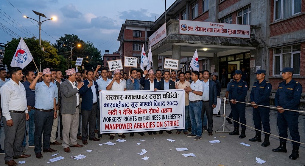 सरकार–म्यानपावर टसल चर्कियो: कारबाहीबाट सुरु भएको विवाद भदौ १ देखि श्रमिक रोक्ने तहमा